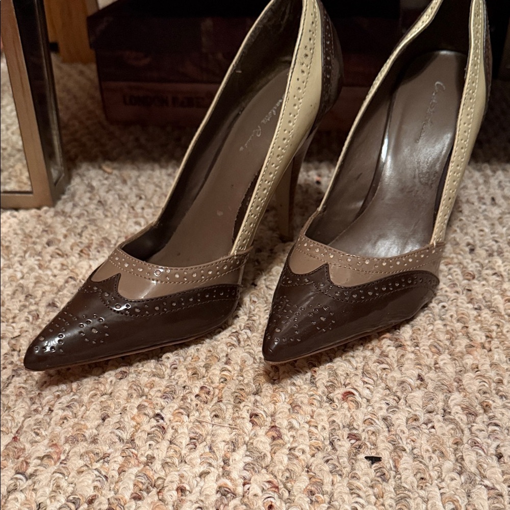 Charlotte Russe Brown and Cream Heels
